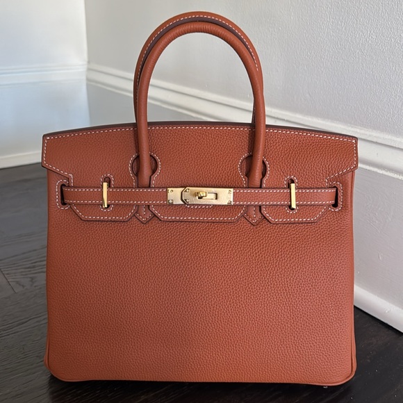 Handbags - 30CM Classic Togo Top Handle Satchel Bag - 
Golden Brown